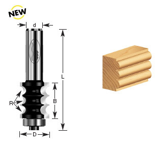 Triple Beading Fluting Router Bit - Industrial Carbide Tipped