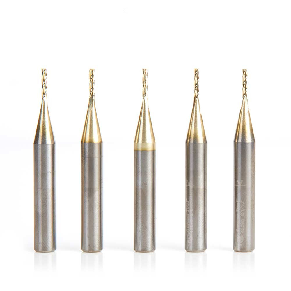 CNC Carving Router Bits Amana Tool 46290-5 - ZrN Coated, 5-Pack Tapered
