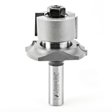 Amana Tool 55330 Carbide Tipped V Paneling Bead Design 1/4 R x 1-15/16 D x 1-3/16 CH x 1/2 Inch SHK w/ BB Router Bit Assembly