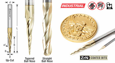 CNC Carving Router Bits ZrN Coated - Amana Tool Solid Carbide