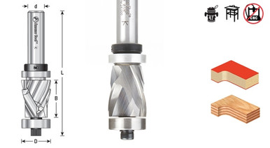 Compression Flush Trim Router Bits - Spiral 2 Flute Ball Bearing
