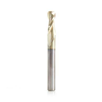 Amana Tool 46460-Z SC Spiral Plunge with Corner Radius 1/16 R x 1/4 Dia x 3/4 CH x 1/4 SHK 2-1/2 Inch Long Up-Cut ZrN Coated Router Bit