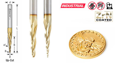CNC Carving Router Bits ZrN Coated High Speed Steel - 3D Profiling