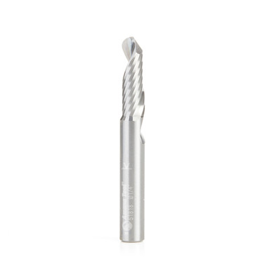 Amana Tool 51818 Solid Carbide CNC Up-Cut Spiral Ball Nose 1/8 R x 1/4 D x 3/4 CH x 1/4 SHK x 2 Inch Long x 1 Flute Router Bit with Mirror Finish
