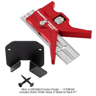 Woodpeckers Mini in-DEXABLE Center Finder with 4 Inch Blade and Rack-It