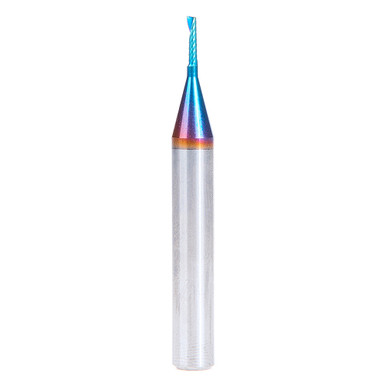 Amana Tool 57364-K, CNC Spektra Coated SC Spiral O Single Flute, Improved Surface Finish Plastic Cutting 1/16 D x 1/4 CH x 1/4 SHK x 2 Inch Long Up-Cut Router Bit with Mirror Finish