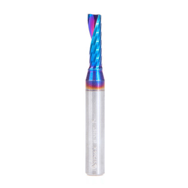 Amana Tool 57366-K, CNC Spektra Coated SC Spiral O Single Flute, Improved Surface Finish Plastic Cutting 3/16 D x 5/8 CH x 1/4 SHK x 2 Inch Long Up-Cut Router Bit with Mirror Finish