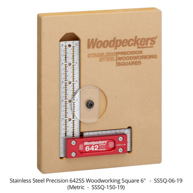 Woodpeckers SSSQ-150-19 Stainless Steel Square - 150MM with Rack-It