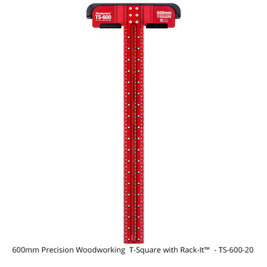 Woodpeckers TS-600-20 Precision Woodworking T-Square - 600mm with Rack-It