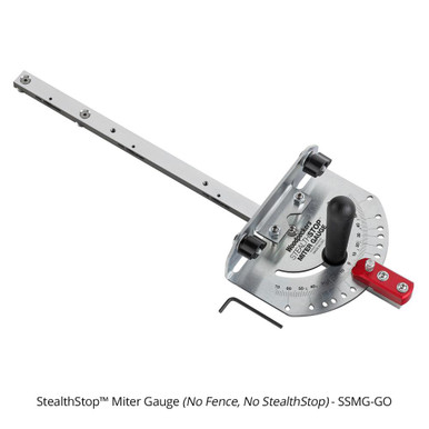 Woodpeckers SSMG-GO Stealth Stop Miter Gauge - No Fence or Stop