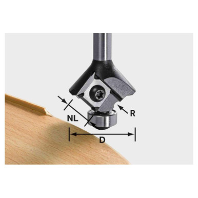 Festool 499811 Radius Router Bit S8 HW R1 D28 KL12,7 MFK