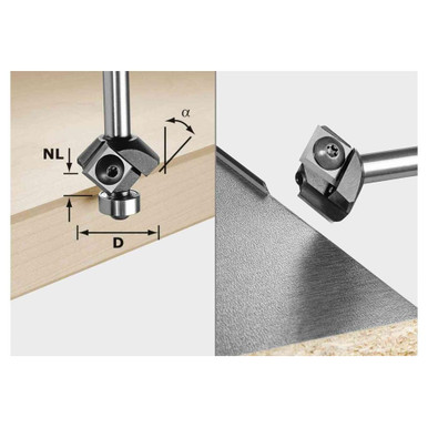 Festool 499807 Cutter Trimming HW S8 HW 45 Deg D27 12x12 KL