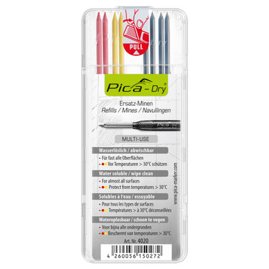 Pica 4032 Dry Refill-Set Yellow (Set of 10)