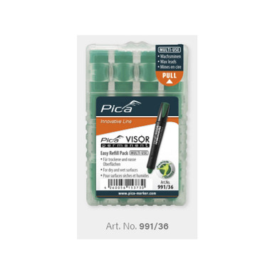 Pica 991/40/Sb Visor Permanent Refills, Red, 4 Pc/Box, Blister-Version