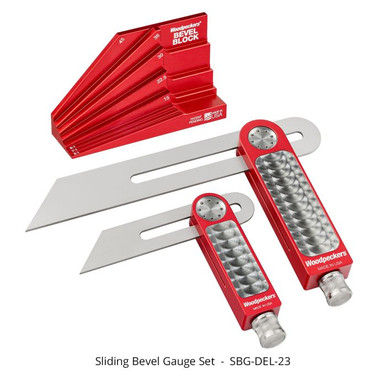 Woodpeckers SBG-DEL-23 4 Inch and 7 Inch Sliding Bevel Gauge and Bevel Block