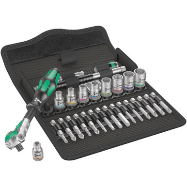 Wera 05004019001 8100 Sa 9 Zyklop Speed Ratchet Set, 1/4 Inch Drive, Imperial, 28 Pieces