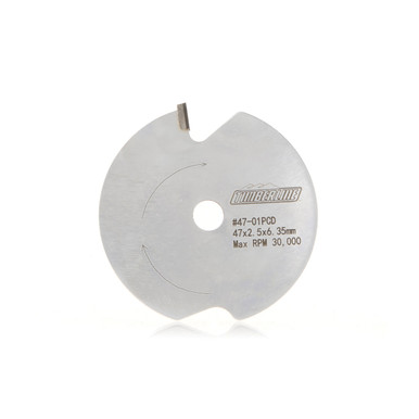 Timberline 47-01PCD Polycrystalline Diamond (PCD) Tipped 47mm D x 1T x T Grind, 12 Deg, 1/4 Inch – 6.35mm Bore, Circular Scoring Saw Blade for For Festool TSV 60 Plunge-cut Track Saw