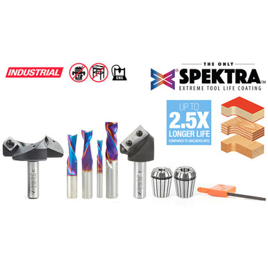 Cnc Router Bit Collection R32 ToolsToday 8-Pc CNC Router Bit Set for Industrial CNC Machines