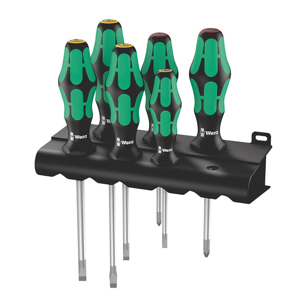 Wera Tools 6pc Kraftform Plus Lasertip 334/6 Rack Screwdriver Set - 05105650001