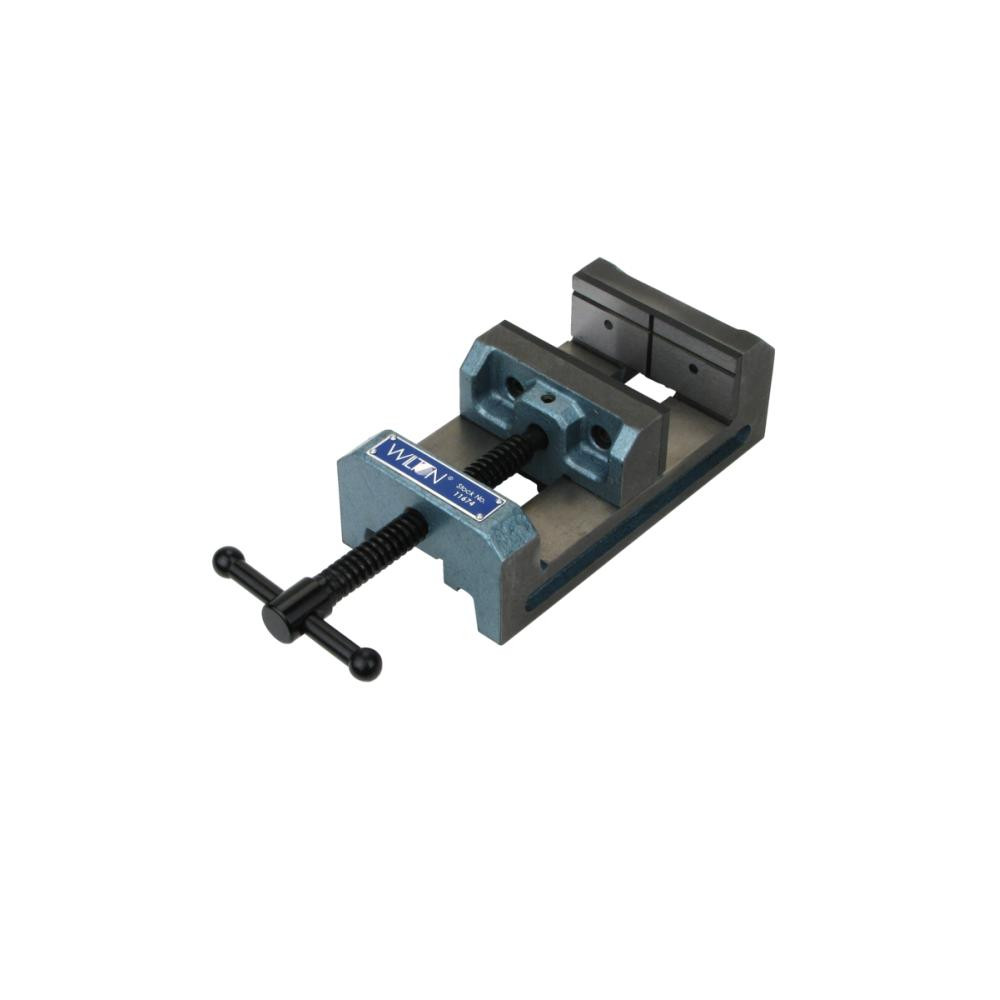 Wilton Horizontal Drill Press Vise: 4" Jaw Width, 4" Jaw Opening - 7-5/16" OAL, 2-3/4" OAH, Stationary, Cast Iron | Part #11674
