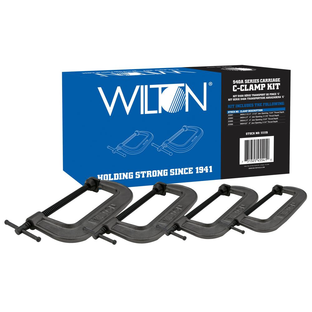 Wilton Standard C-Clamp Set: 2-1/2, 4, 6 & 8", Heavy Duty, 4 pc - Ductile Iron | Part #11115