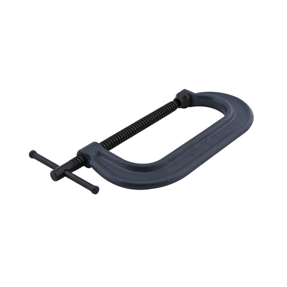 Wilton C-Clamp: 4" Max Opening, 2-5/16" Throat Depth, Regular-Duty, Forged Steel - 3700 lb Load Capacity, Standard Depth Throat | Part #14742