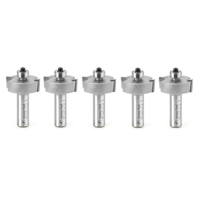Amana Tool 49350-5, 5-Pack Multi-Rabbet Five Different Rabbet Depths 1-3/8 D x 1/2 CH x 1/2 Inch SHK Router Bits