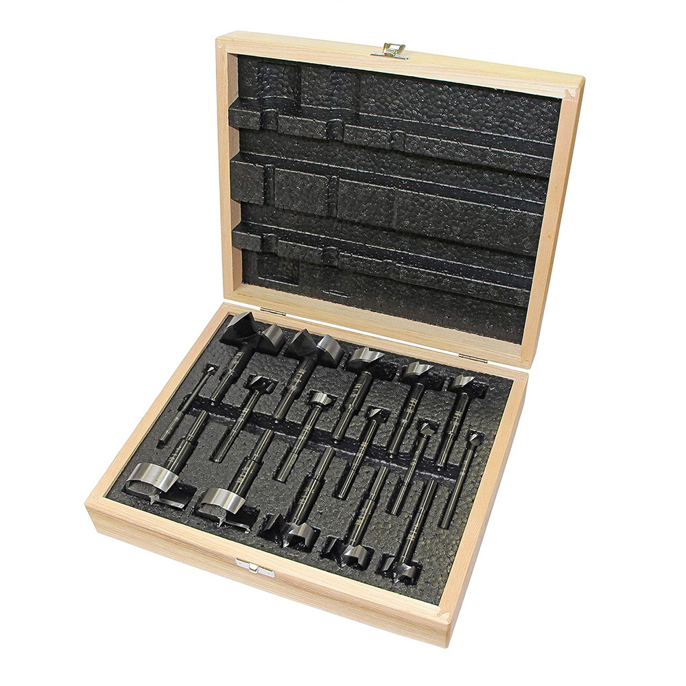 Fisch 16-Piece Imperial Black Shark Forstner Bit Set With Wooden Box - FSA-367208