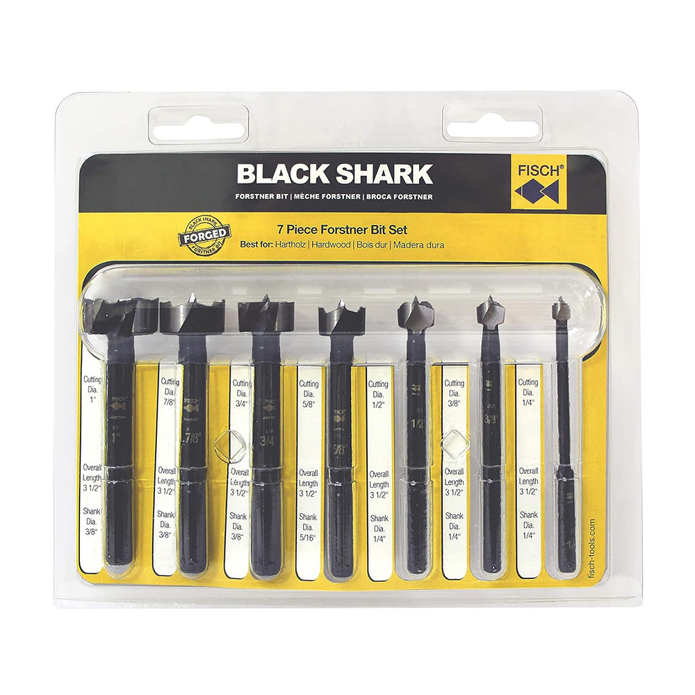 Fisch 7-Piece Imperial Black Shark Forstner Bit Set In A Blister Pack - FSA-367192