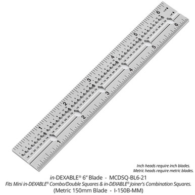 Woodpeckers I-150B-MM in-DEXABLE Joiner's Combination Square Metric