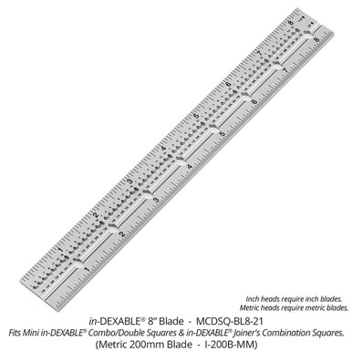 Woodpeckers I-200B-MM in-DEXABLE Joiner's Combination Square Metric