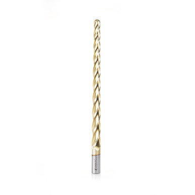 Amana Tool HHSS1309 CNC 2D and 3D Carving Ball Nose 0.7 Deg Tapered Angle x 1/4 Dia x 10 CH x 3/4 Shank x 12 Inch Long x 4 Flute High Speed Steel (HSS) ZrN Coated Upcut Router Bit