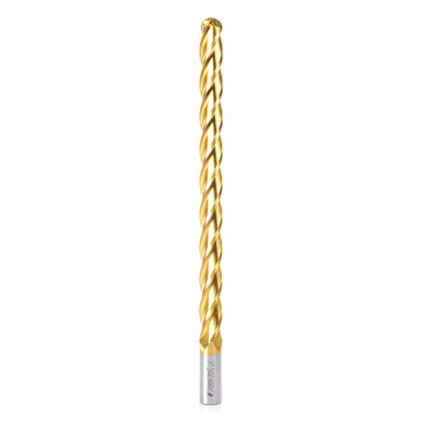 Amana Tool HSS1207 Foam Cutting Ball End 3/4 D x 3/8 R x 10 CH x 3/4 SHK x 12 Inch Long Extended Reach CNC High Speed Steel (HSS) TiN Coated 4-Flute Spiral Up-Cut Router Bit