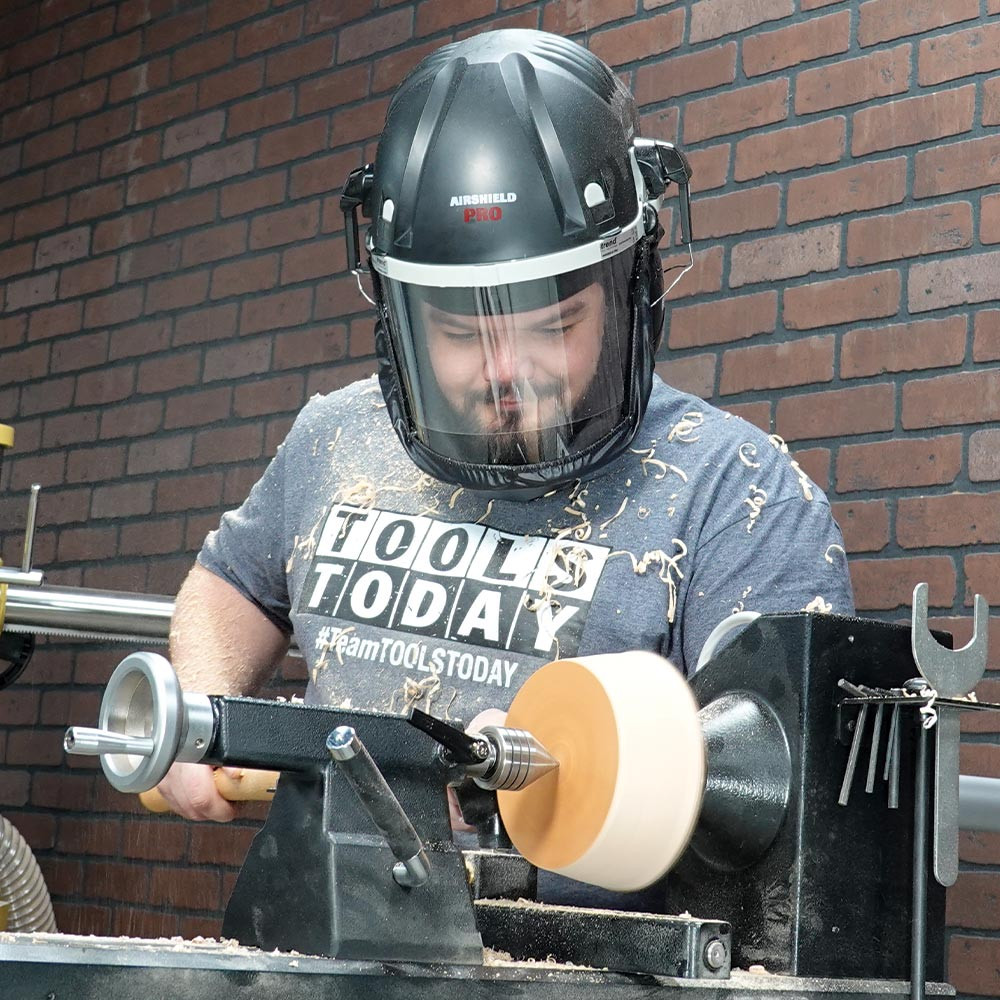 Image of Trend Airshield Pro Full Faceshield, Dust Protector, Battery Powered Air Circulating Mask for Woodworking, AIR/PRO