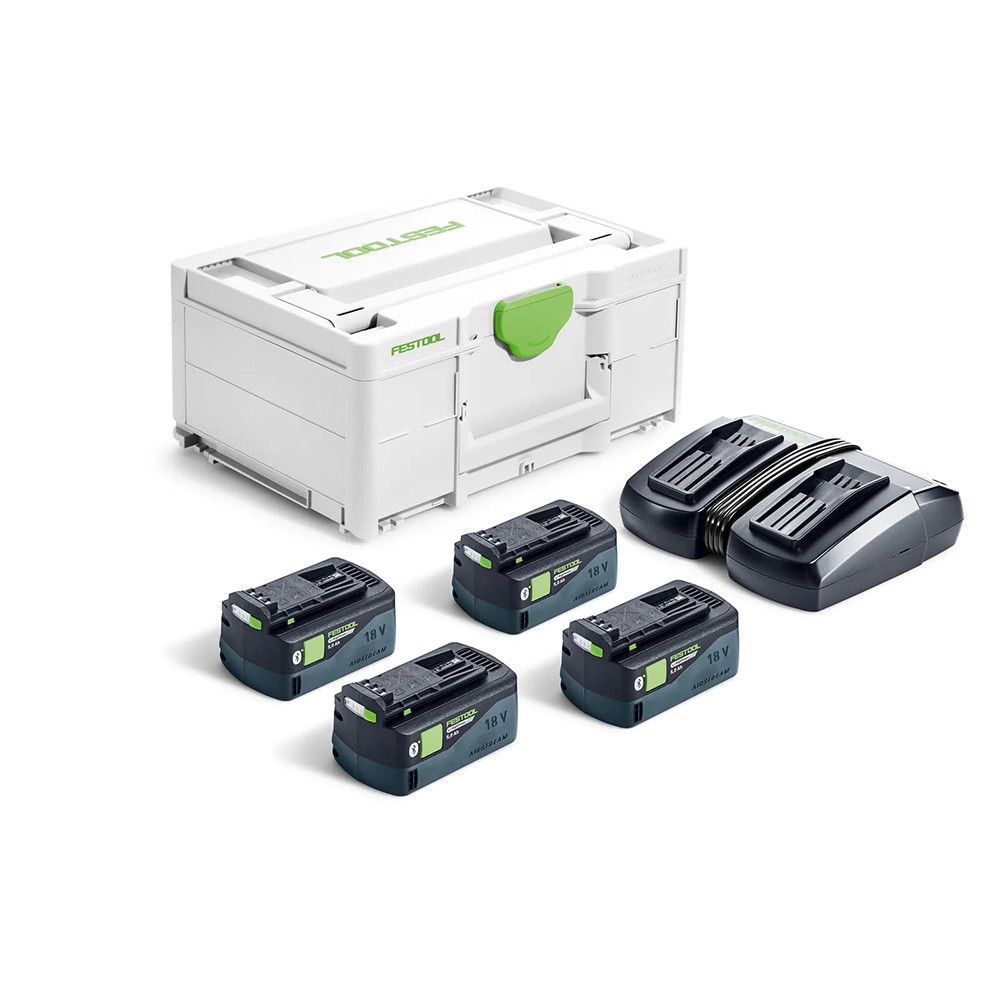 Festool SYS 18V Energy Set  4 Batteries & Dual Charger Package
