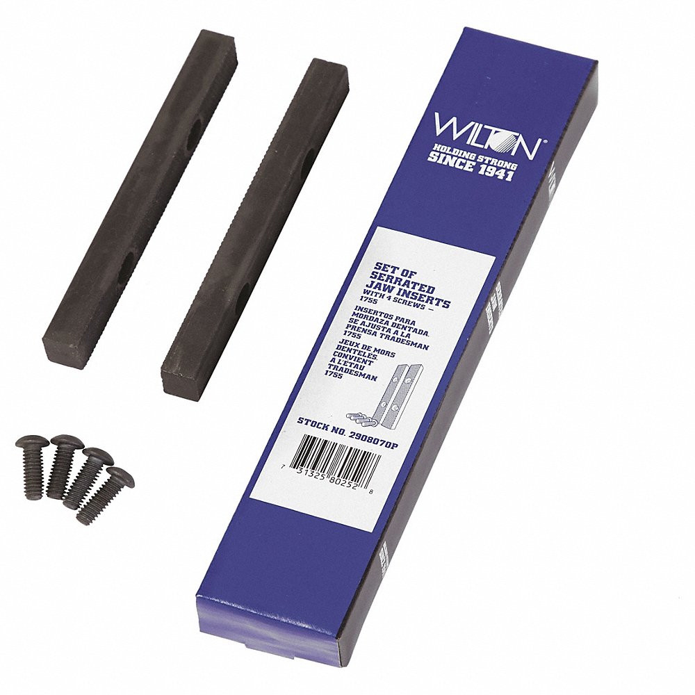 Wilton 5-1/2 Inch Steel Replacement Serrated Vise Jaw Set with Screws - WL9-2908070P