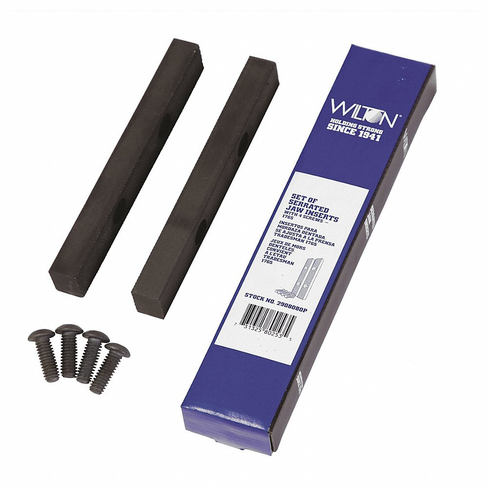 Wilton 6-1/2 Inch Steel Replacement Serrated Vise Jaw Set with Screws - WL9-2908080P