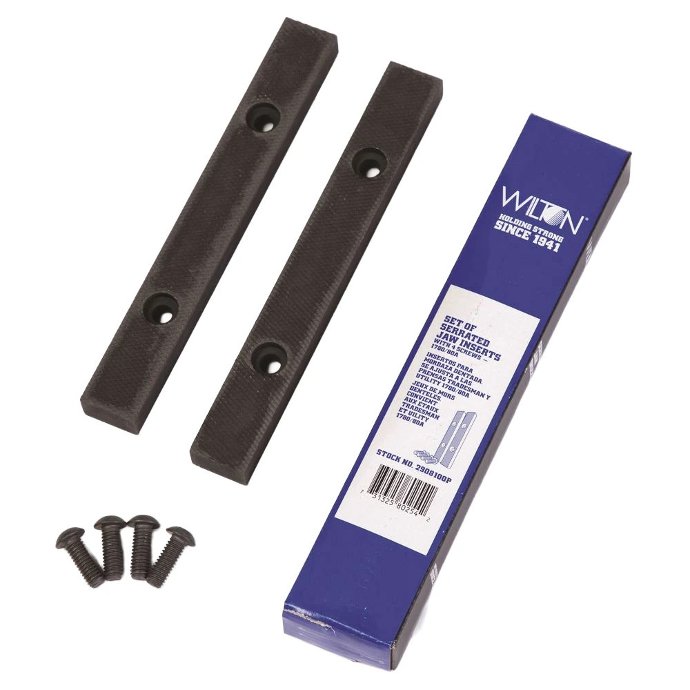 Wilton 8 Inch Steel Replacement Serrated Vise Jaw Set with Screws - WL9-2908100P