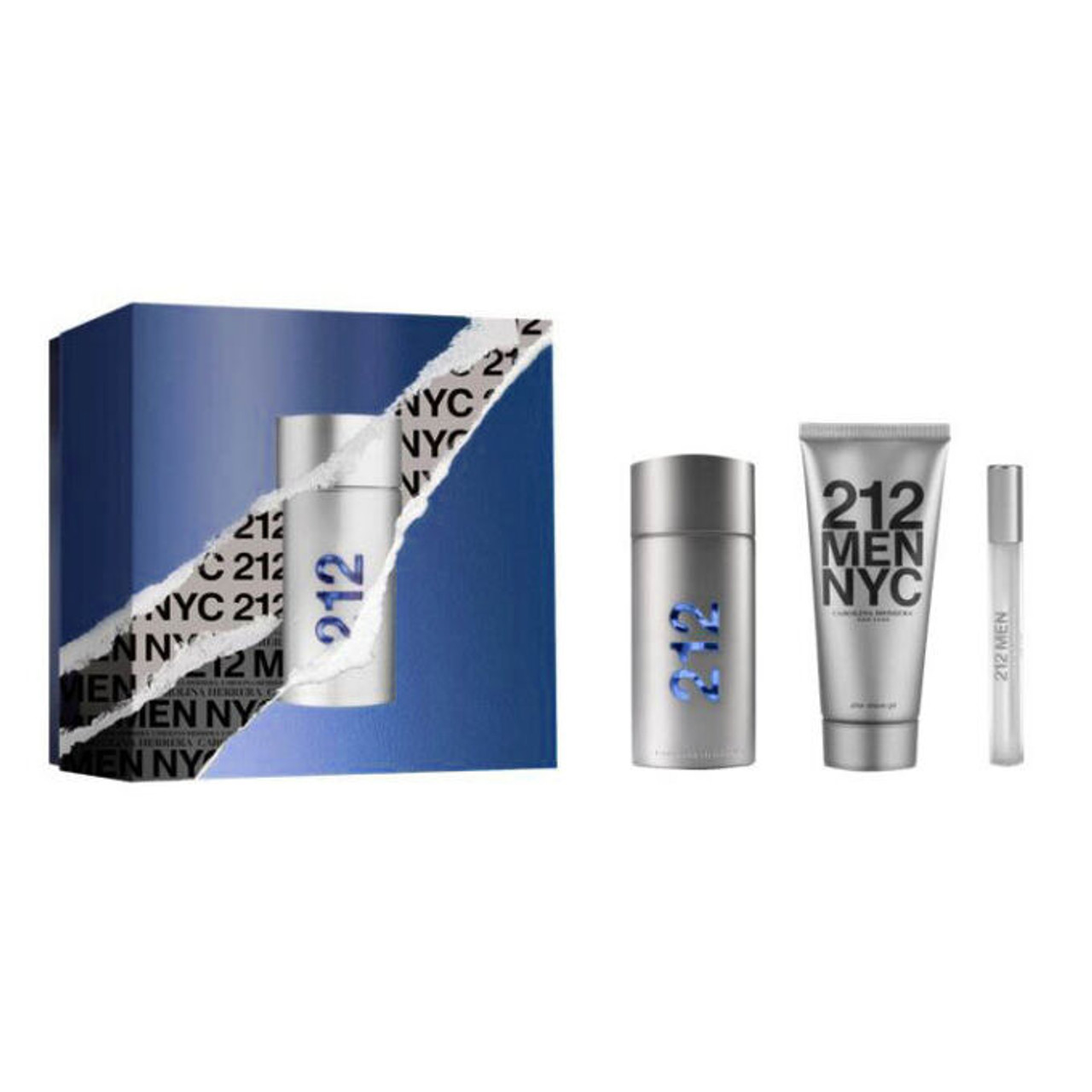 CAROLINA HERRERA 212 MEN 3PC GIFT SET 3.4OZ EDT 3.4OZ AFTER