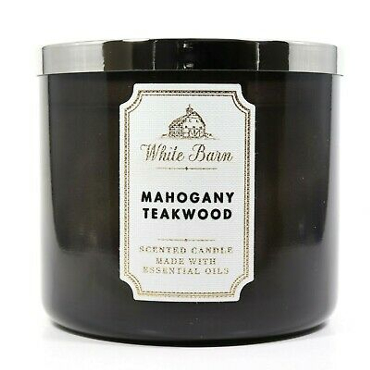 Bath & Body Works, White Barn 3-Wick Candle, Mahogany Teakwood