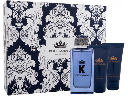 D&G K MEN 3 PC GIFT SET - 3.4 OZ EDP + 1.7 OZ AFTER SHAVE BALM + 1.7 OZ SHOWER GEL