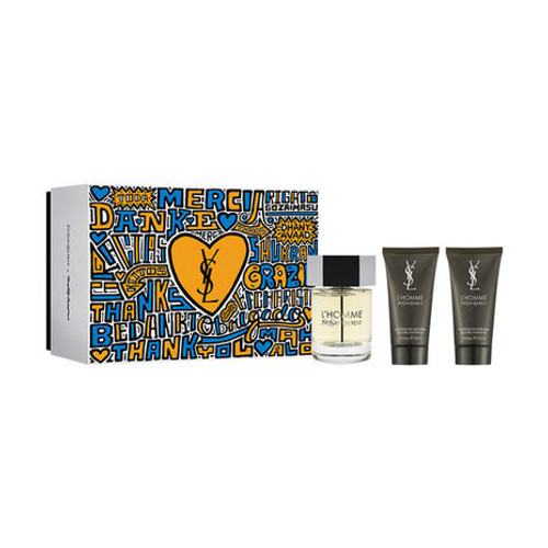 YSL L'HOMME 3 PC GIFT SET MEN  - 3.4 OZ EDT + 1.6 OZ SHOWER GEL + 1.6 OZ SHOWER GEL