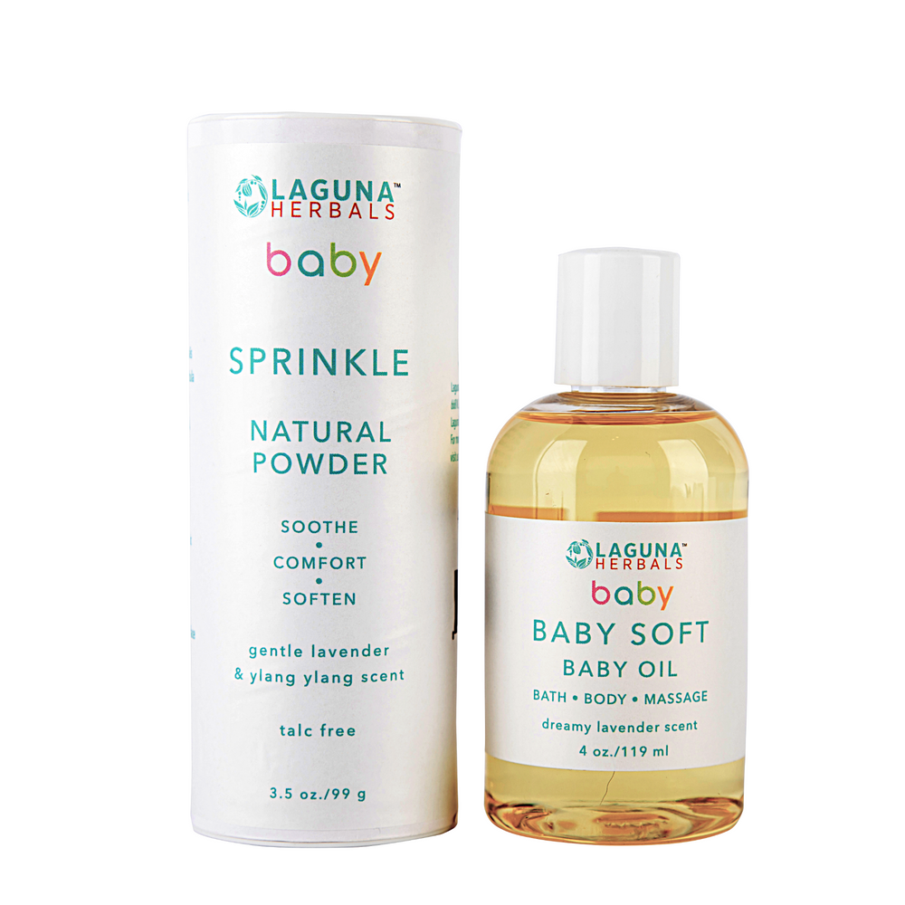 organic baby oil and talc free powder baby gift set 
