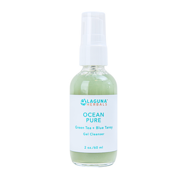 sea based oil free gel cleanser with green tea and blue tansy