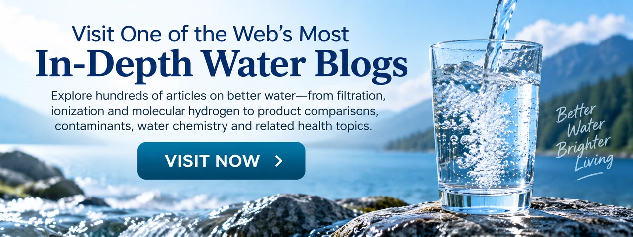 Visit the Alkaline Water Plus blog for articles about water filtration, ionized water, molecular hydrogen, water comparisons and related health topics.