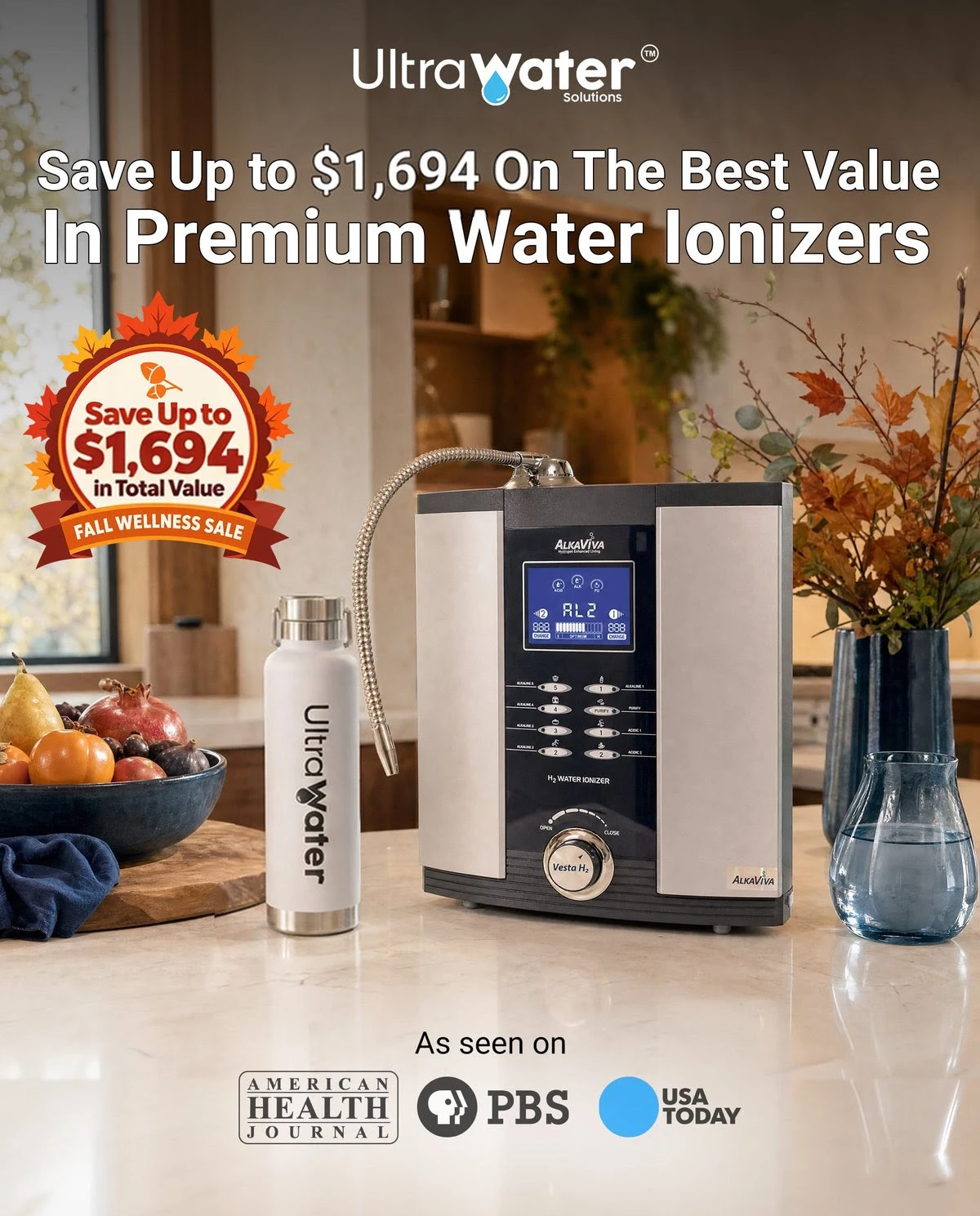Fall Wellness Sale on water ionizers at Alkaline Water Plus