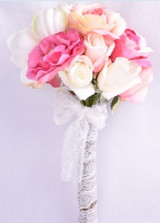 12.6" Pink Floral Bouquet