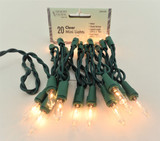 20-Count Clear Mini Light Set with Green Wire