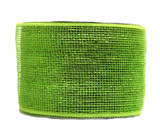 4" x 25yds Plastic Mesh, Lime Green Metallic