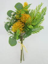 15" Thistle & Eucalyptus Bundle, Yellow